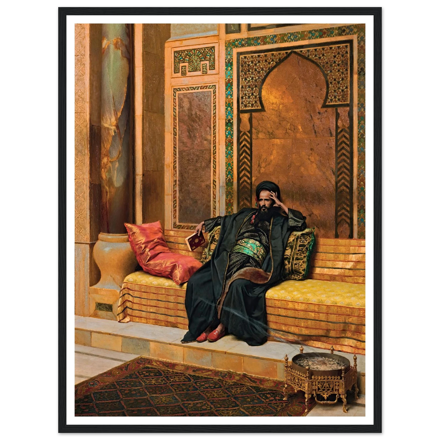 The Scholar (1901) Art Print | Ludwig Deutsch - Framed Poster - 30x40 cm / 12x16″ - Black frame