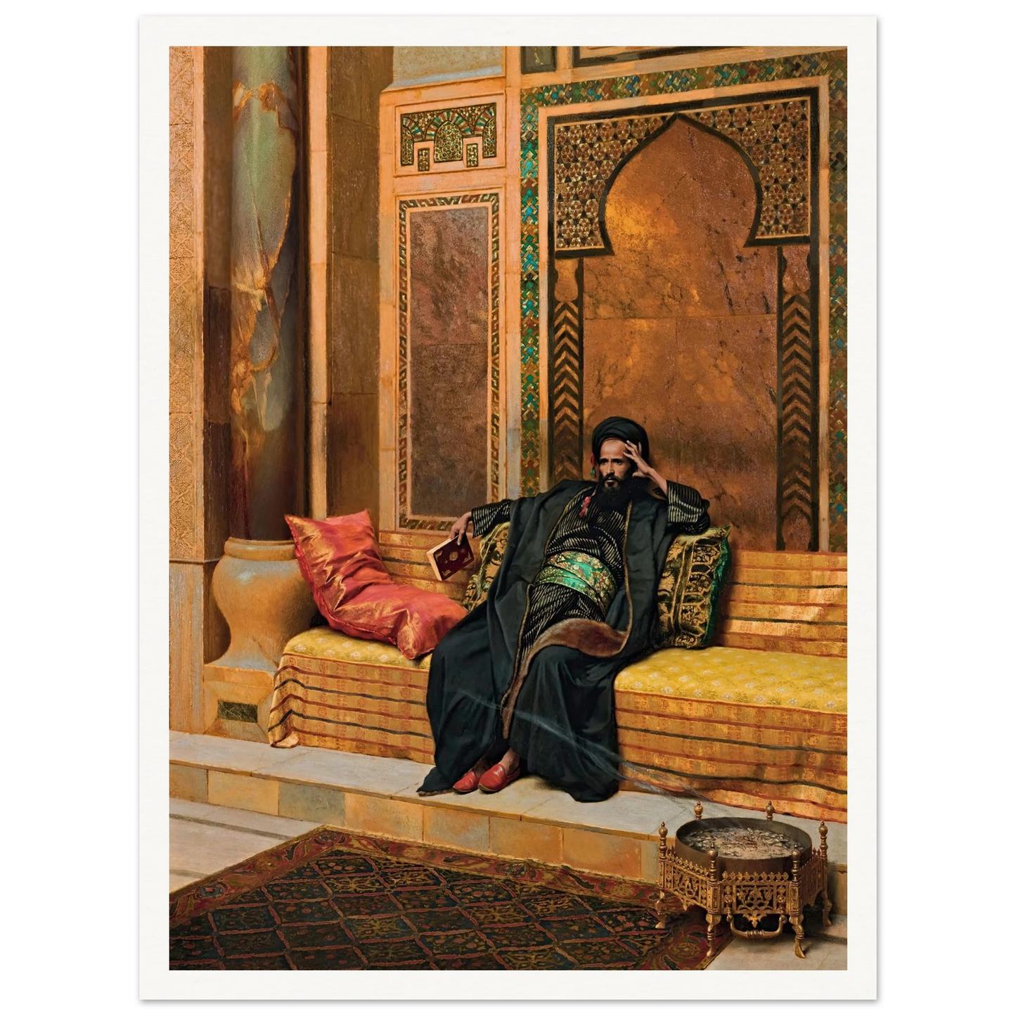 The Scholar (1901) Art Print | Ludwig Deutsch - Framed Poster - 30x40 cm / 12x16″ - Black frame