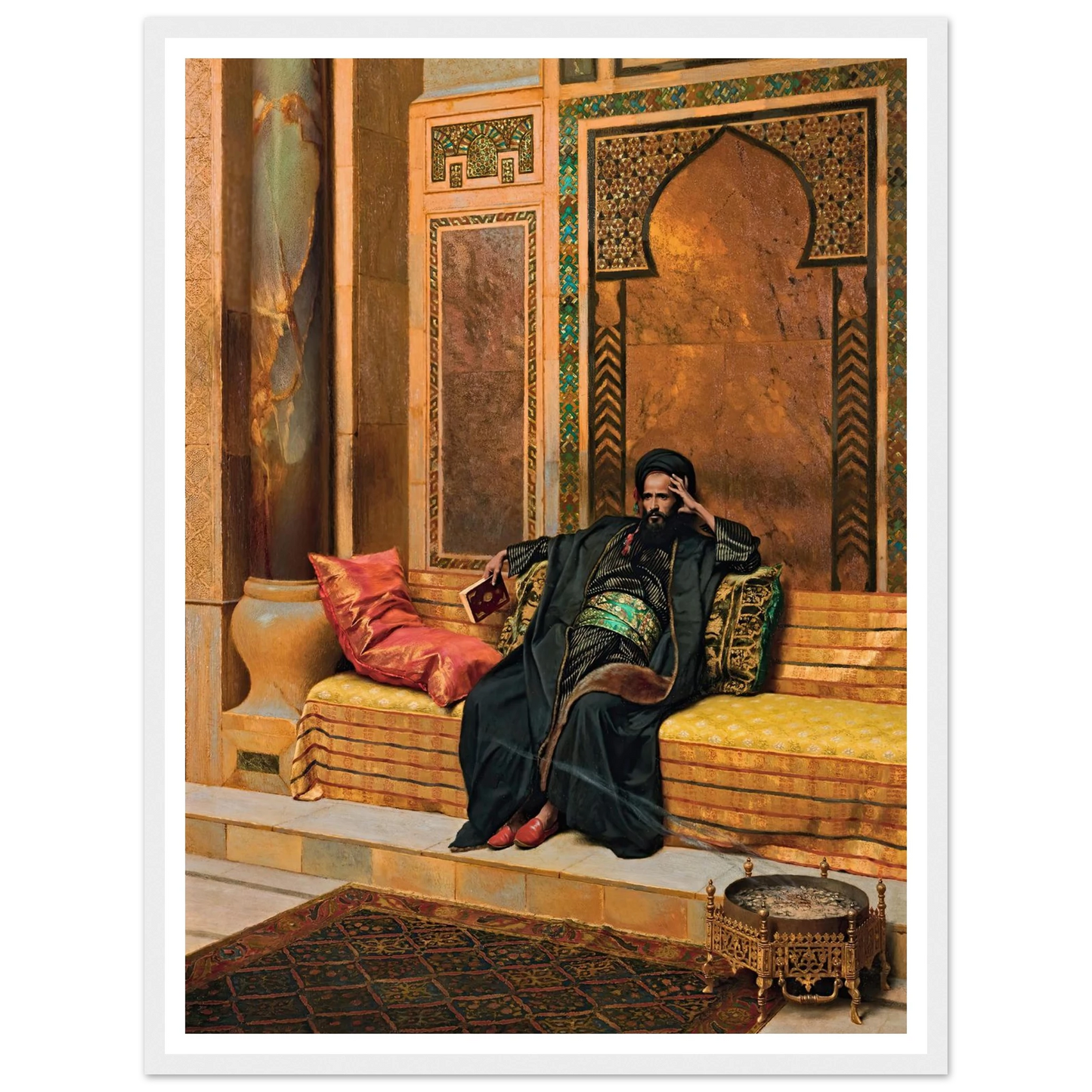 The Scholar (1901) Art Print | Ludwig Deutsch - Framed Poster - 30x40 cm / 12x16″ - Black frame