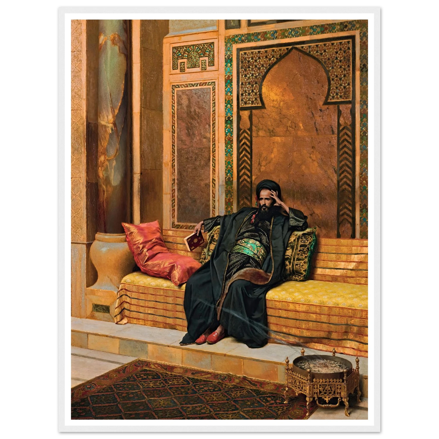 The Scholar (1901) Art Print | Ludwig Deutsch - Framed Poster - 30x40 cm / 12x16″ - Black frame