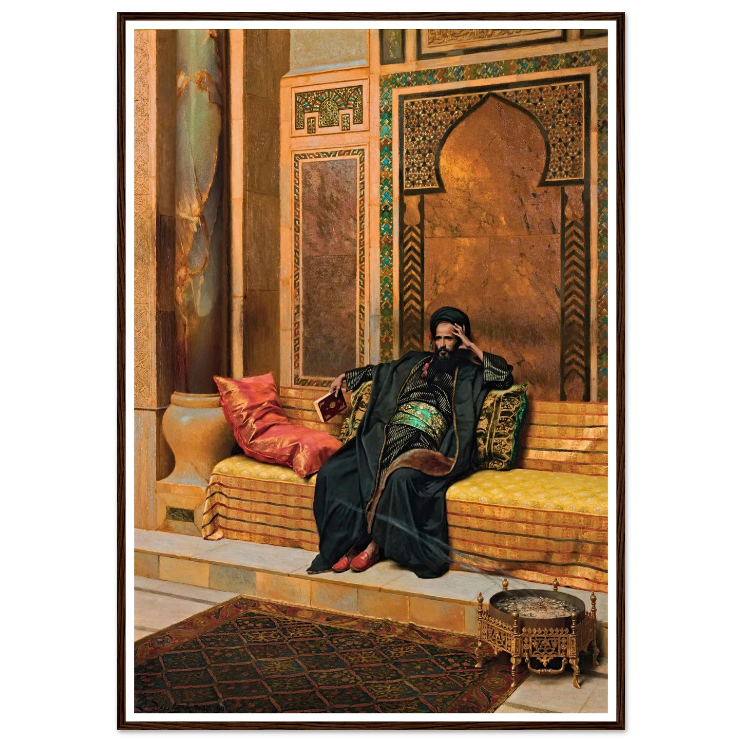 The Scholar (1901) Art Print | Ludwig Deutsch - Framed Poster - 30x40 cm / 12x16″ - Black frame
