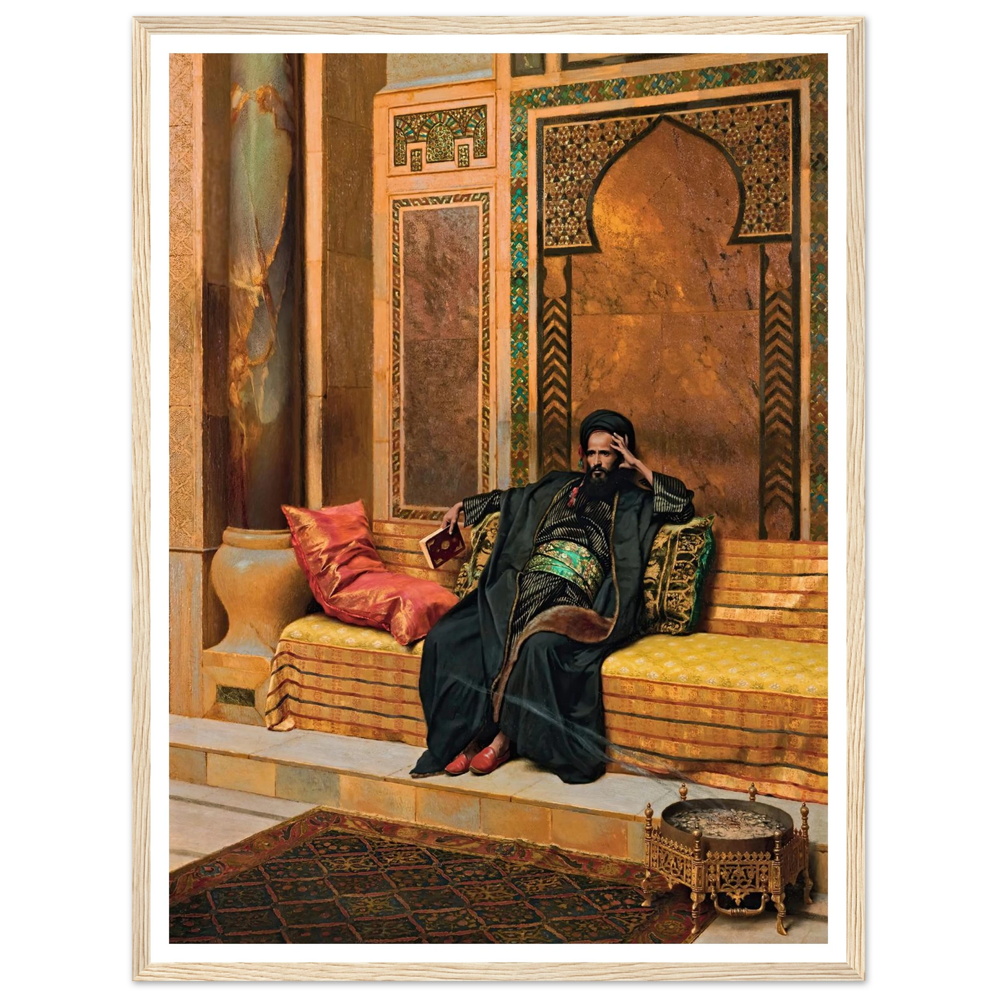 The Scholar (1901) Art Print | Ludwig Deutsch - Framed Poster - 30x40 cm / 12x16″ - Black frame