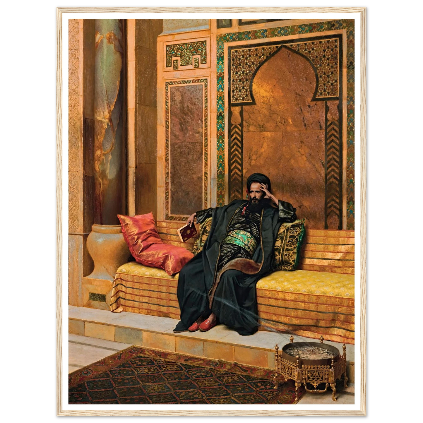 The Scholar (1901) Art Print | Ludwig Deutsch - Framed Poster - 30x40 cm / 12x16″ - Black frame