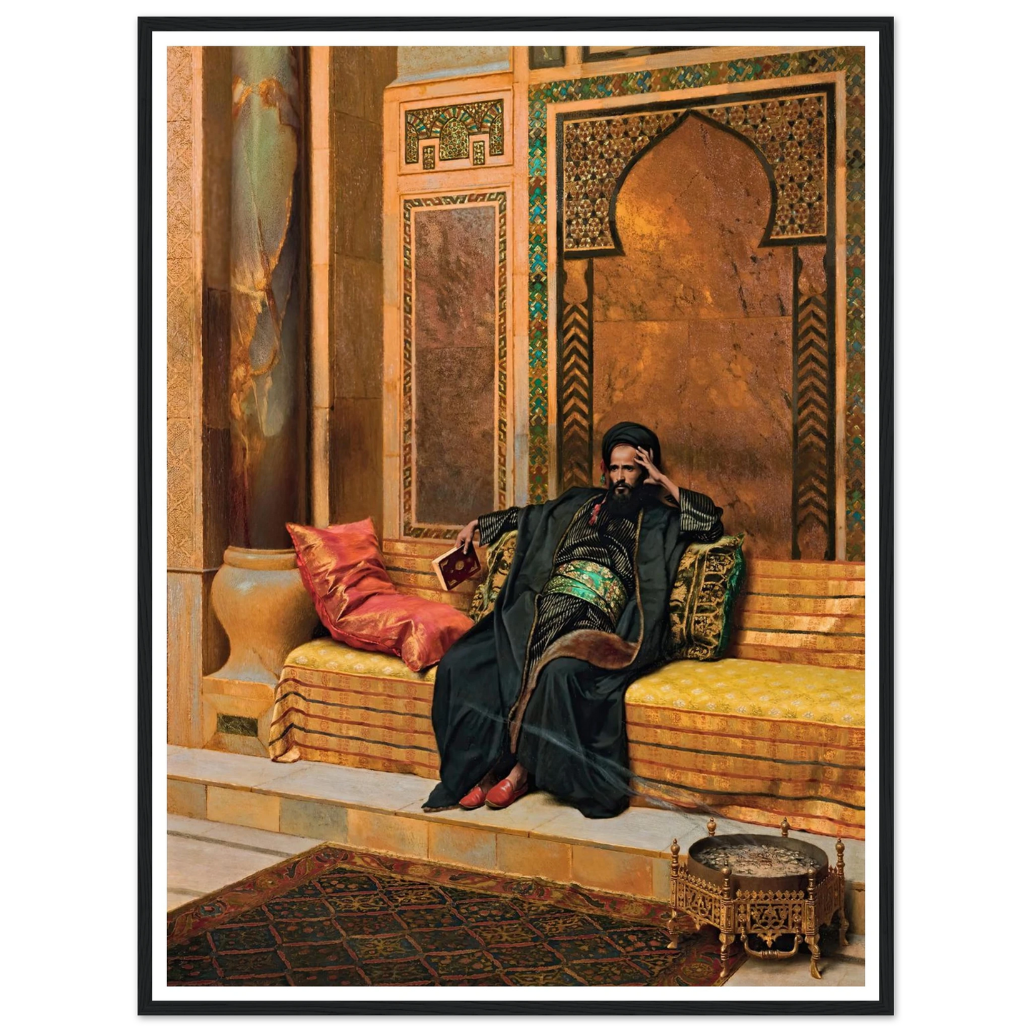 The Scholar (1901) Art Print | Ludwig Deutsch - Framed Poster - 30x40 cm / 12x16″ - Black frame