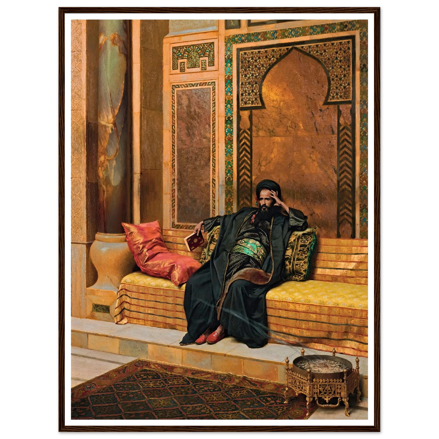 The Scholar (1901) Art Print | Ludwig Deutsch - Framed Poster - 30x40 cm / 12x16″ - Black frame