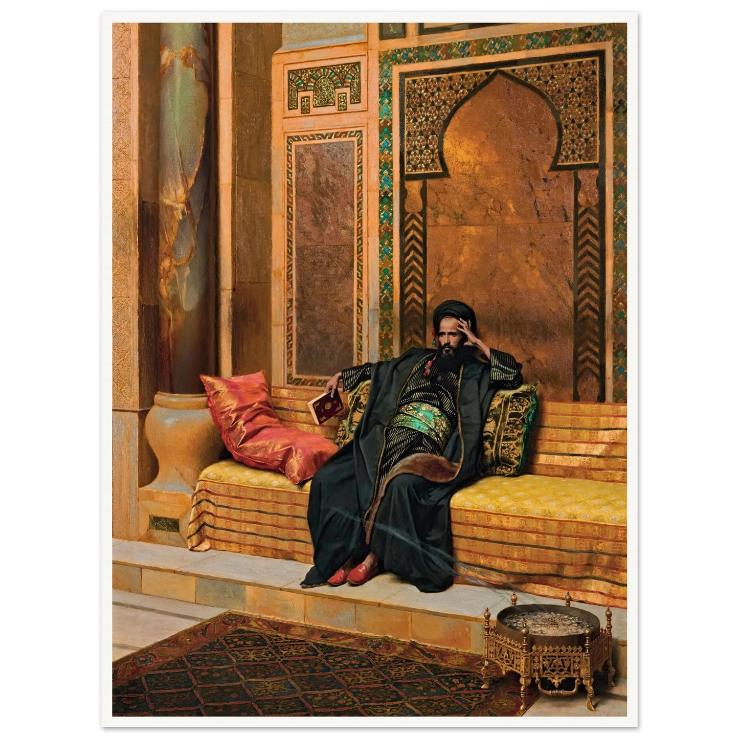 The Scholar (1901) Art Print | Ludwig Deutsch - Framed Poster - 30x40 cm / 12x16″ - Black frame