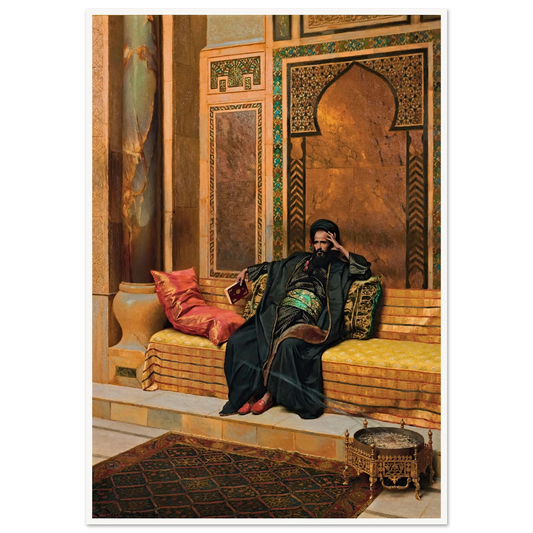 The Scholar (1901) Art Print | Ludwig Deutsch - Framed Poster - 30x40 cm / 12x16″ - Black frame