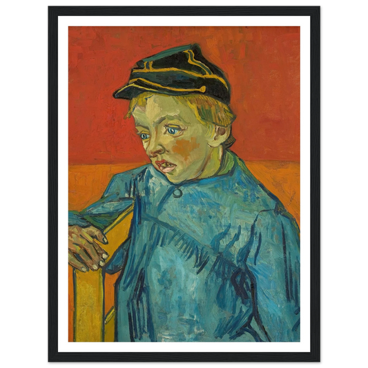 The Schoolboy (Camille Roulin) (1888) Art Print | Vincent van Gogh - Framed Poster - 30x40 cm / 12x16″ - Black frame