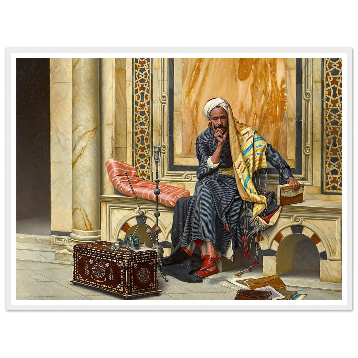 The Scribe (1894) Art Print | Ludwig Deutsch - Framed Poster - 30x40 cm / 12x16″ - Black frame