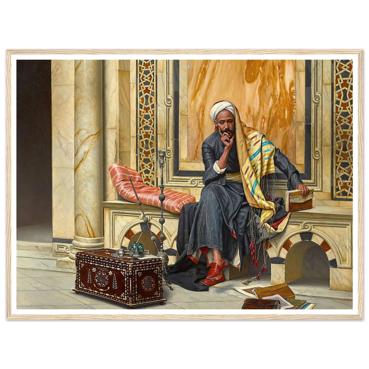 The Scribe (1894) Art Print | Ludwig Deutsch - Framed Poster - 30x40 cm / 12x16″ - Black frame