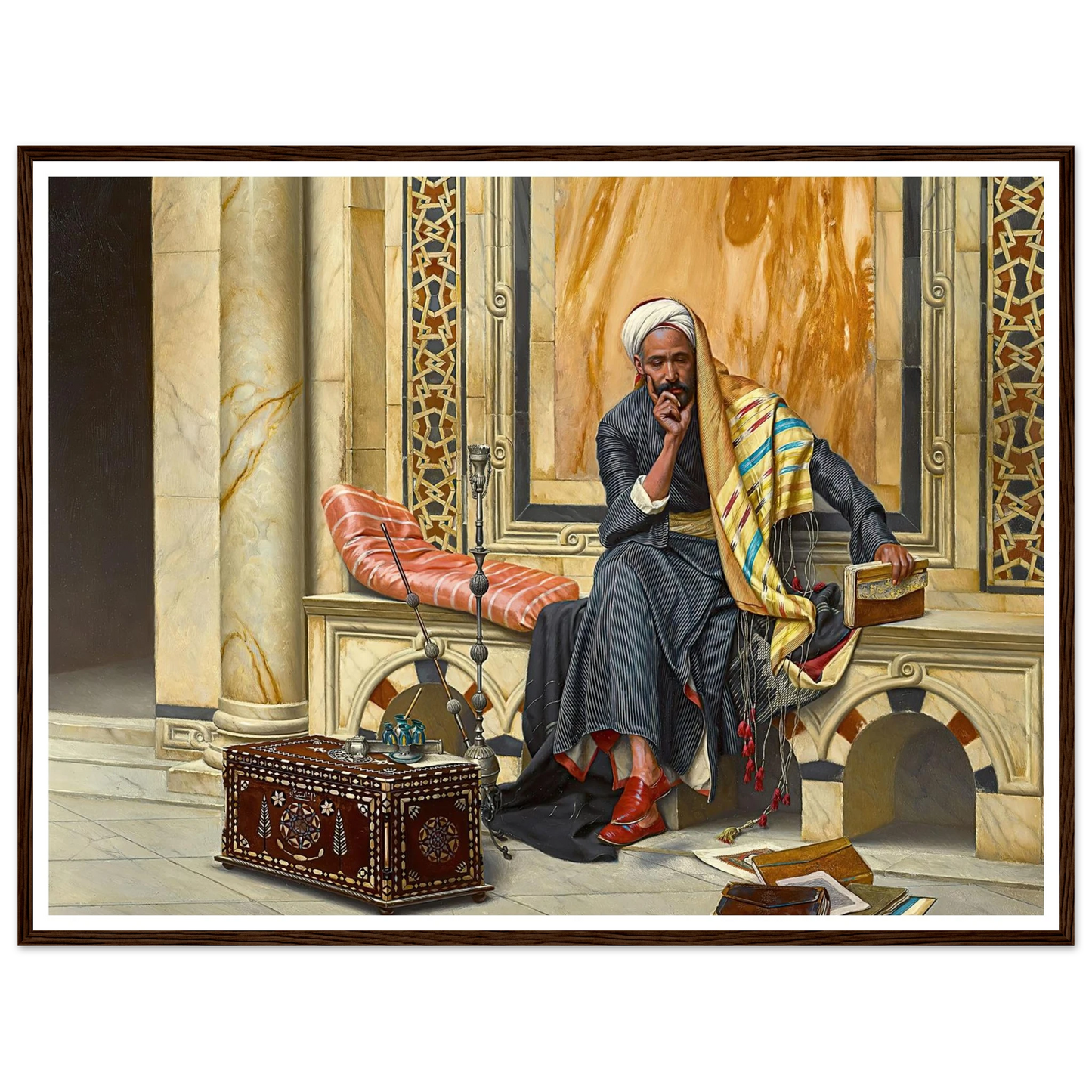 The Scribe (1894) Art Print | Ludwig Deutsch - Framed Poster - 30x40 cm / 12x16″ - Black frame