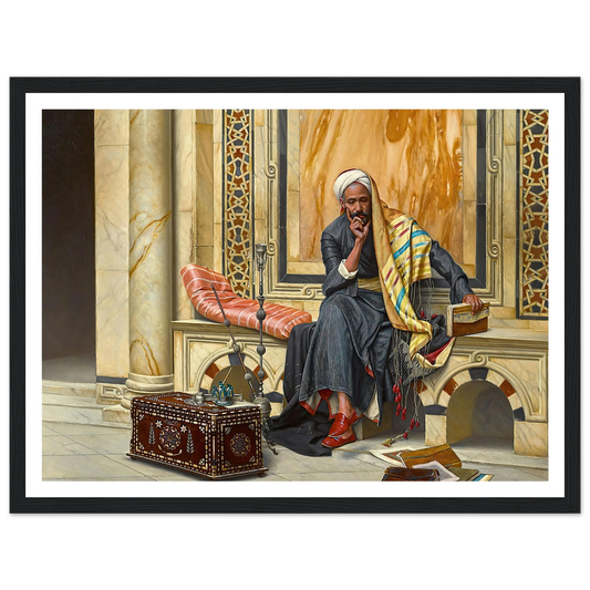 The Scribe (1894) Art Print | Ludwig Deutsch - Framed Poster - 30x40 cm / 12x16″ - Black frame
