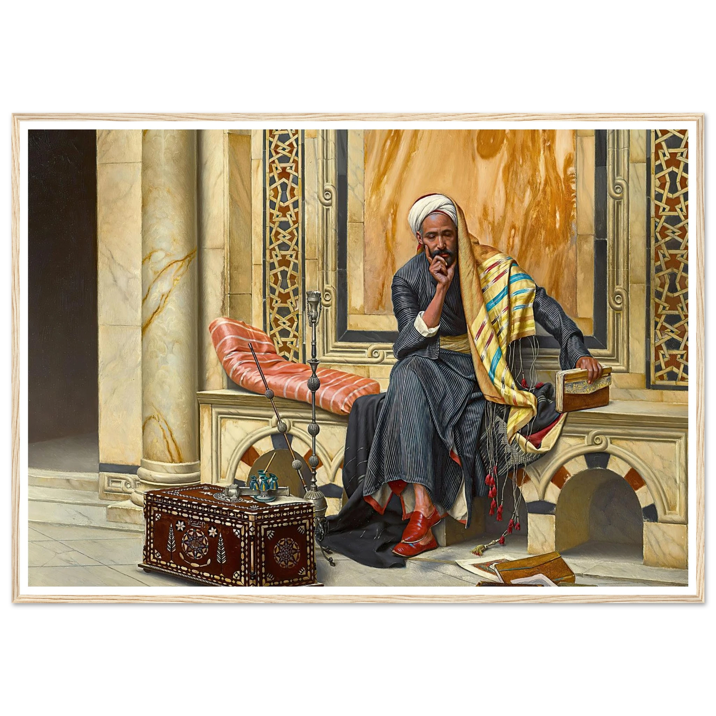 The Scribe (1894) Art Print | Ludwig Deutsch - Framed Poster - 30x40 cm / 12x16″ - Black frame