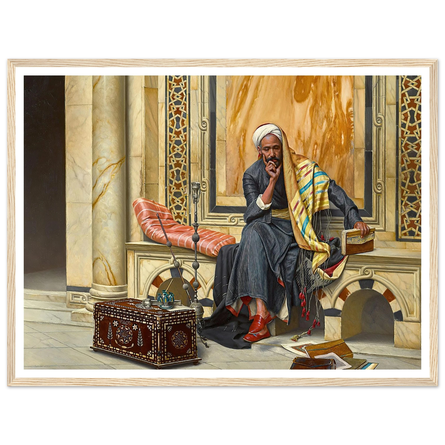 The Scribe (1894) Art Print | Ludwig Deutsch - Framed Poster - 30x40 cm / 12x16″ - Black frame