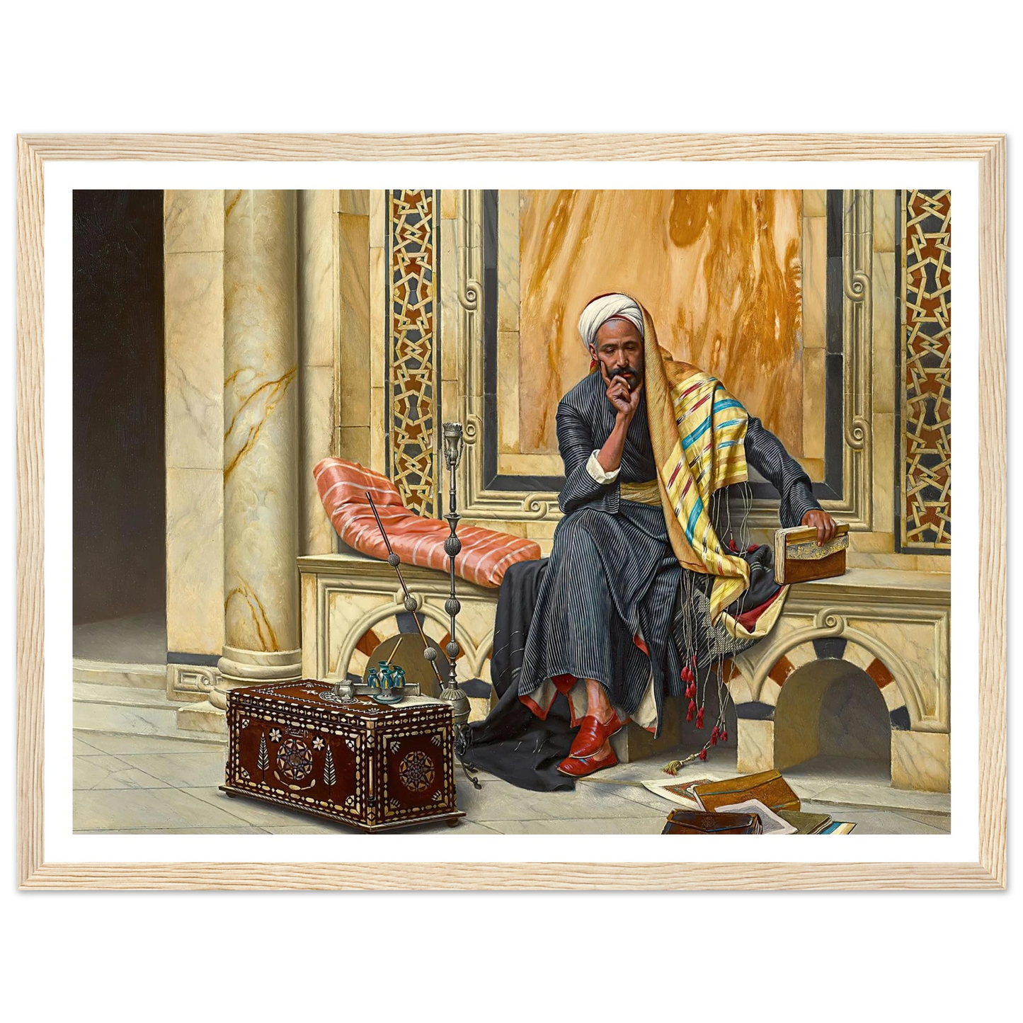 The Scribe (1894) Art Print | Ludwig Deutsch - Framed Poster - 30x40 cm / 12x16″ - Black frame