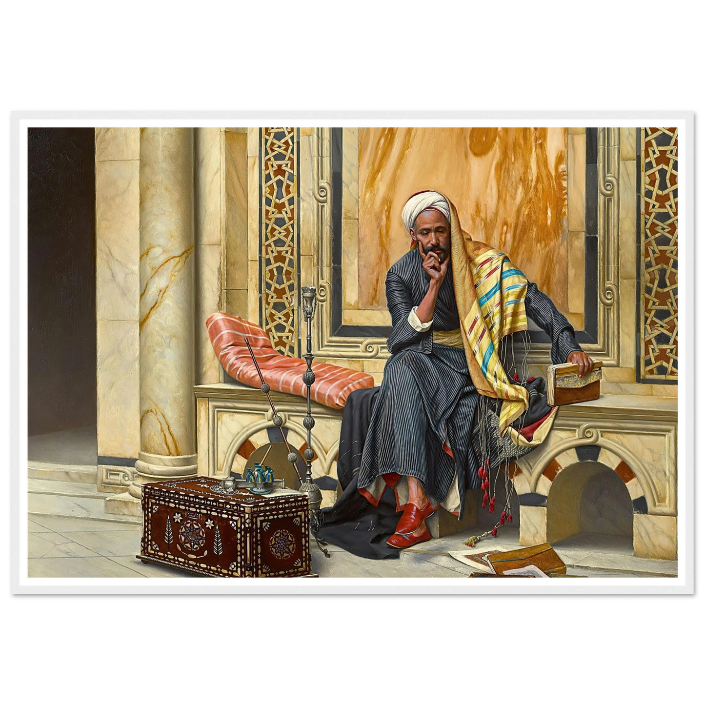 The Scribe (1894) Art Print | Ludwig Deutsch - Framed Poster - 30x40 cm / 12x16″ - Black frame