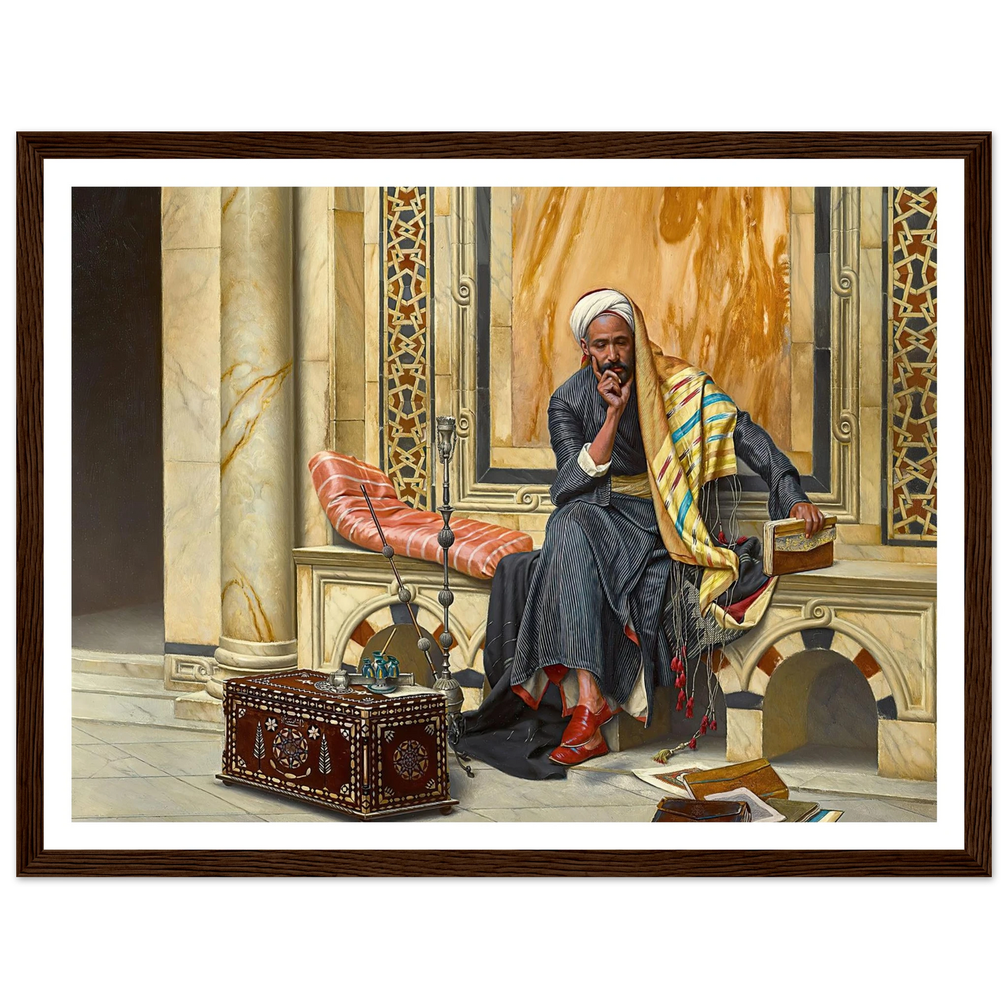 The Scribe (1894) Art Print | Ludwig Deutsch - Framed Poster - 30x40 cm / 12x16″ - Black frame