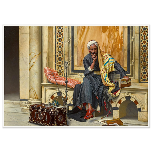 The Scribe (1894) Art Print | Ludwig Deutsch - Framed Poster - 30x40 cm / 12x16″ - Black frame