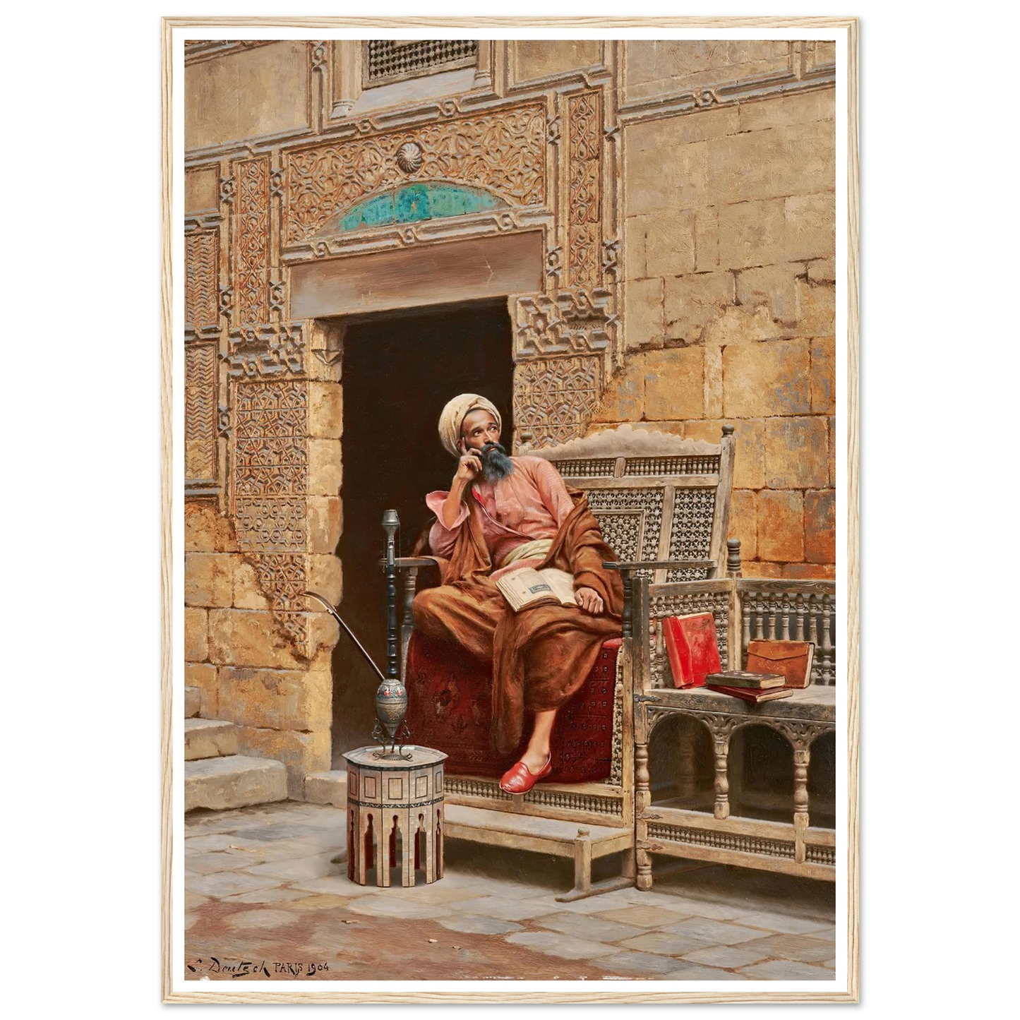 The Scribe (1904) Art Print | Ludwig Deutsch - Framed Poster - 30x40 cm / 12x16″ - Black frame