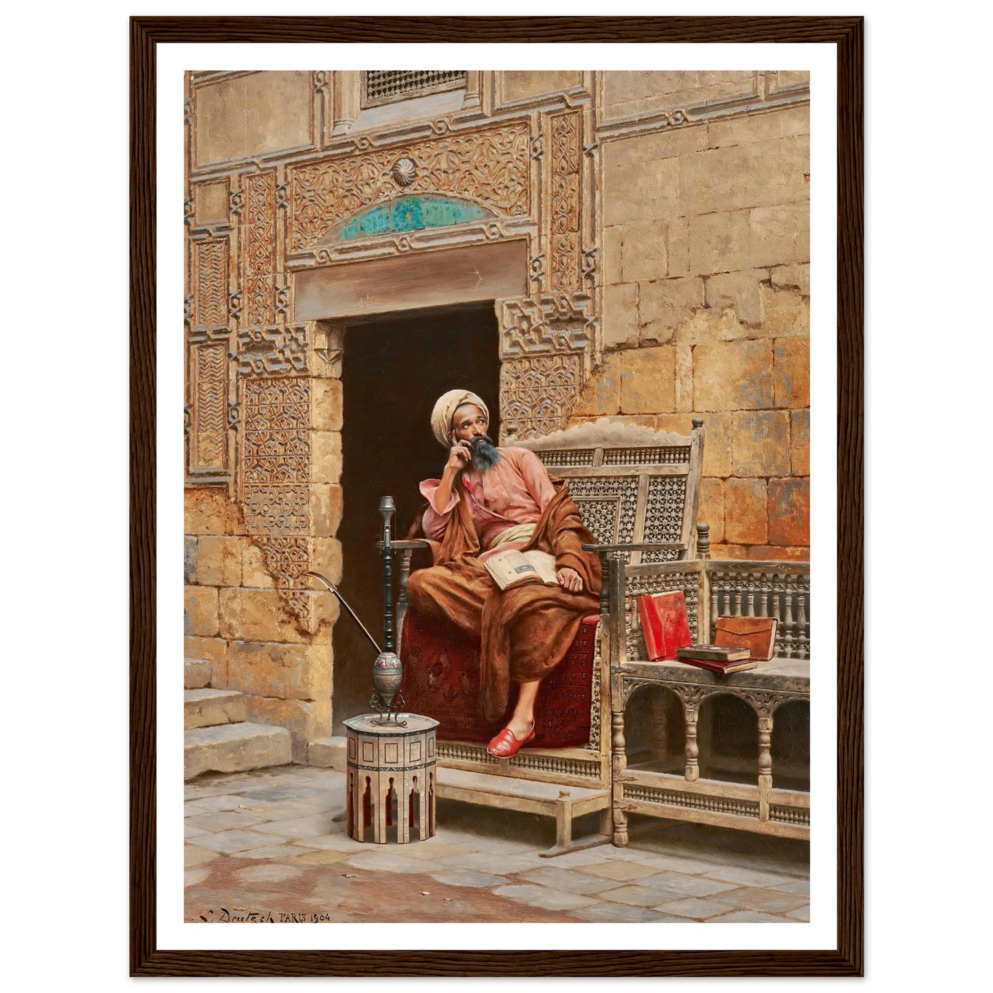 The Scribe (1904) Art Print | Ludwig Deutsch - Framed Poster - 30x40 cm / 12x16″ - Black frame