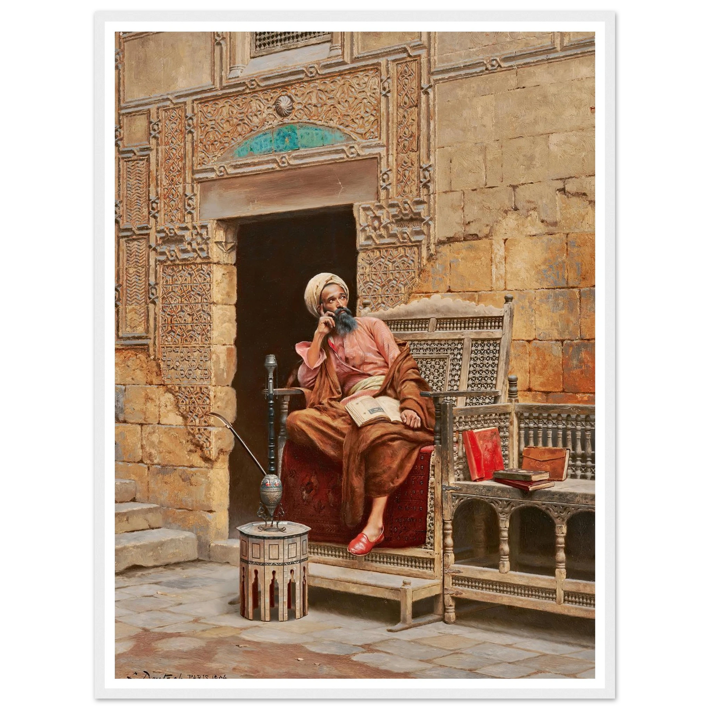 The Scribe (1904) Art Print | Ludwig Deutsch - Framed Poster - 30x40 cm / 12x16″ - Black frame