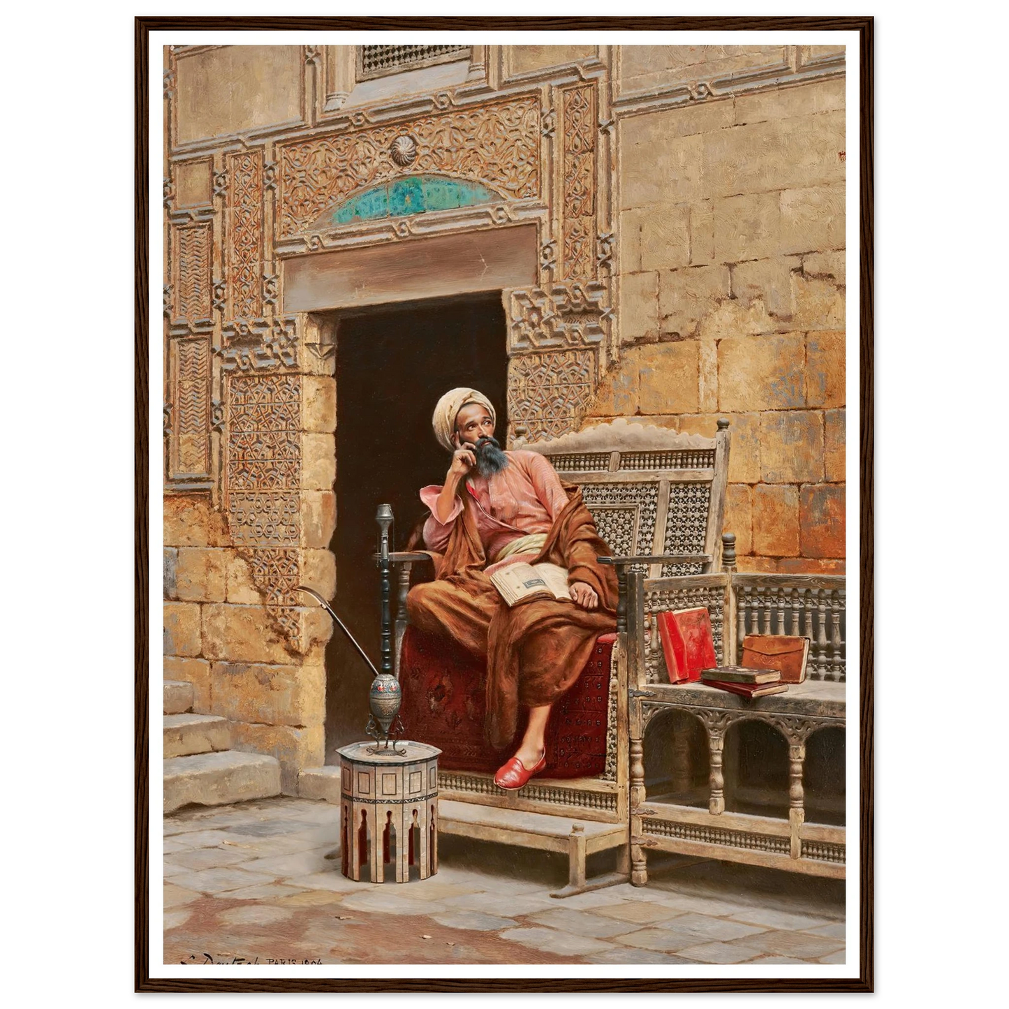 The Scribe (1904) Art Print | Ludwig Deutsch - Framed Poster - 30x40 cm / 12x16″ - Black frame