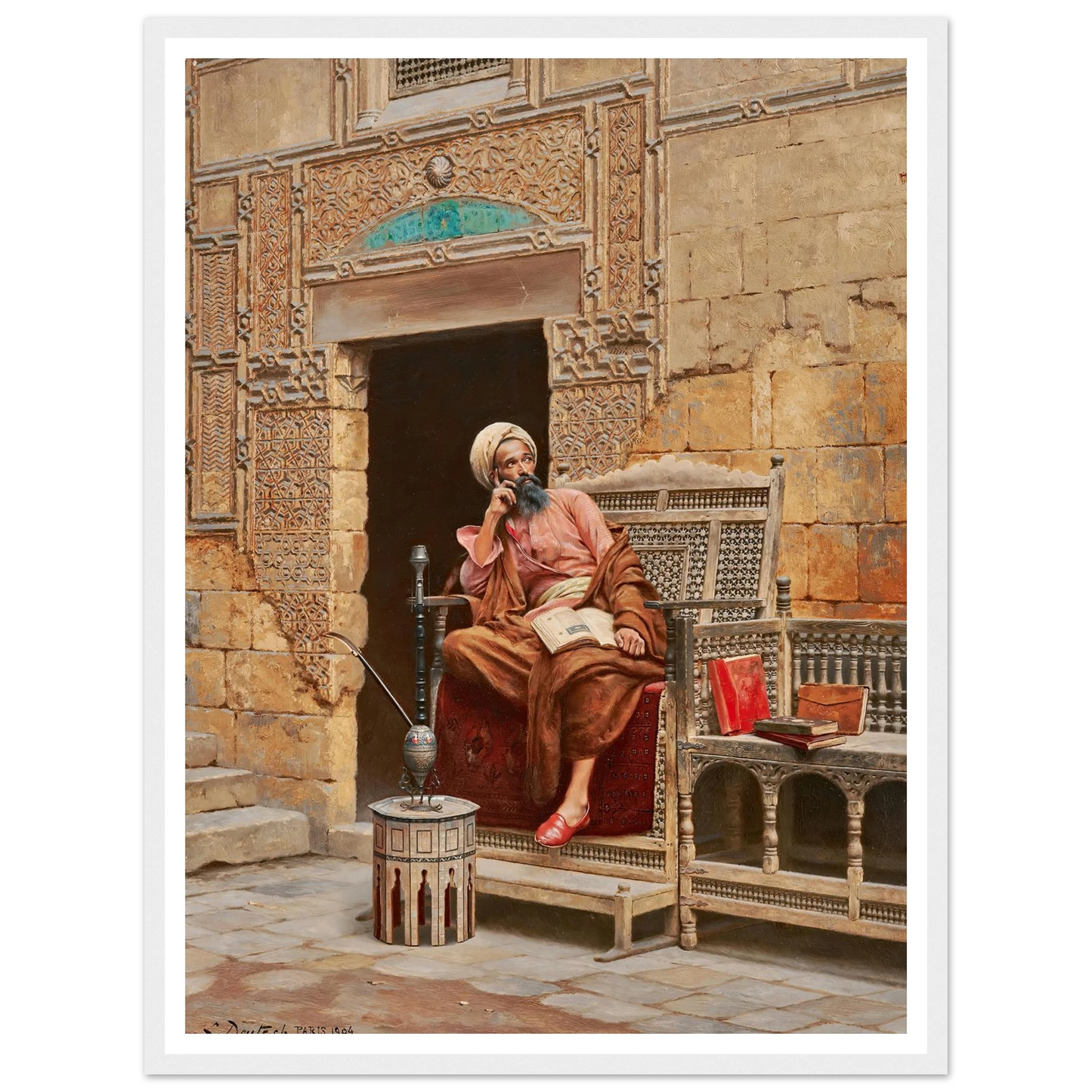 The Scribe (1904) Art Print | Ludwig Deutsch - Framed Poster - 30x40 cm / 12x16″ - Black frame