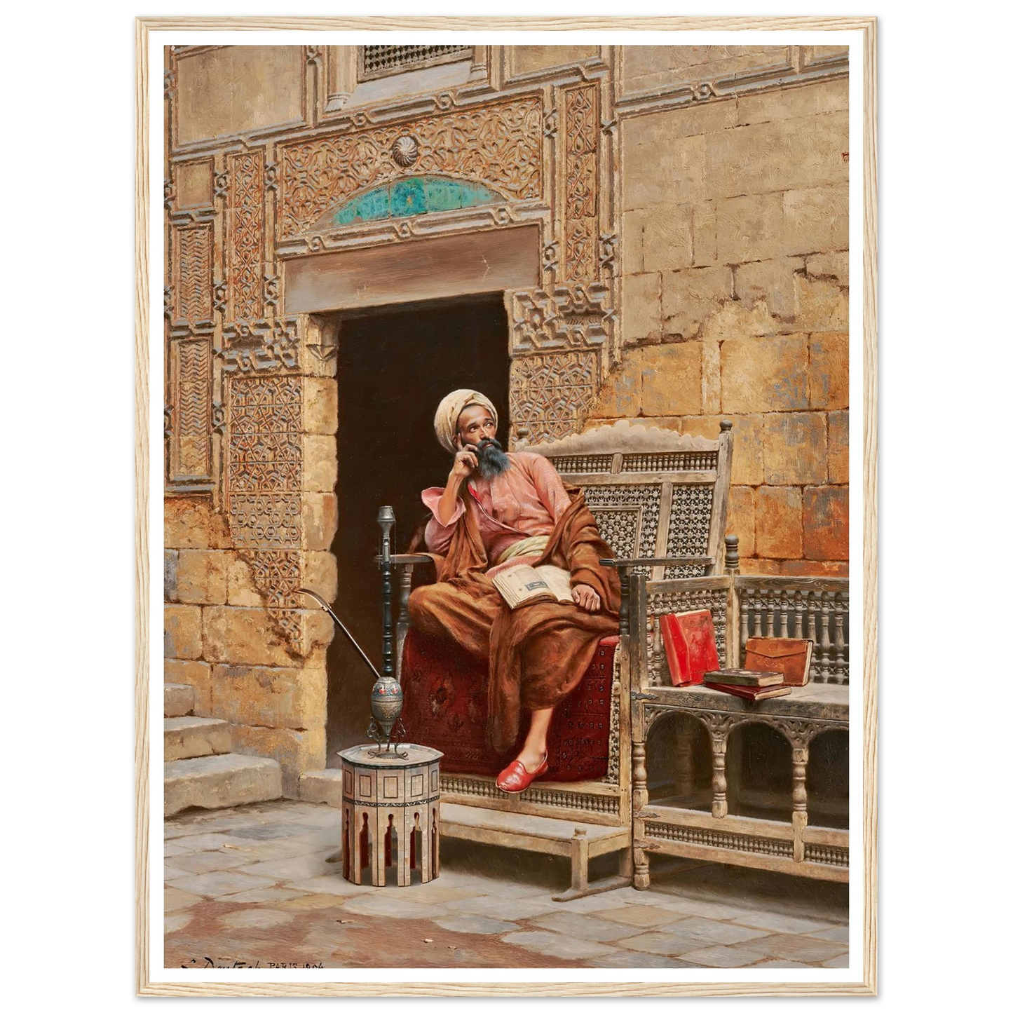 The Scribe (1904) Art Print | Ludwig Deutsch - Framed Poster - 30x40 cm / 12x16″ - Black frame