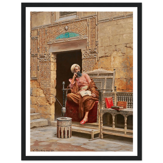 The Scribe (1904) Art Print | Ludwig Deutsch - Framed Poster - 30x40 cm / 12x16″ - Black frame