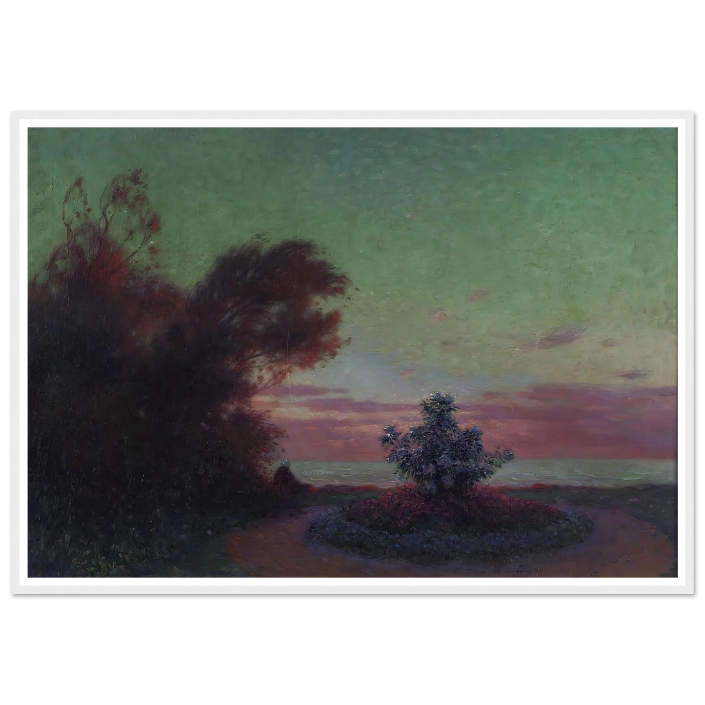 The Seashore at Twilight Art Print | Ferdinand du Puigaudeau - Framed Poster - 30x40 cm / 12x16″ - Black frame