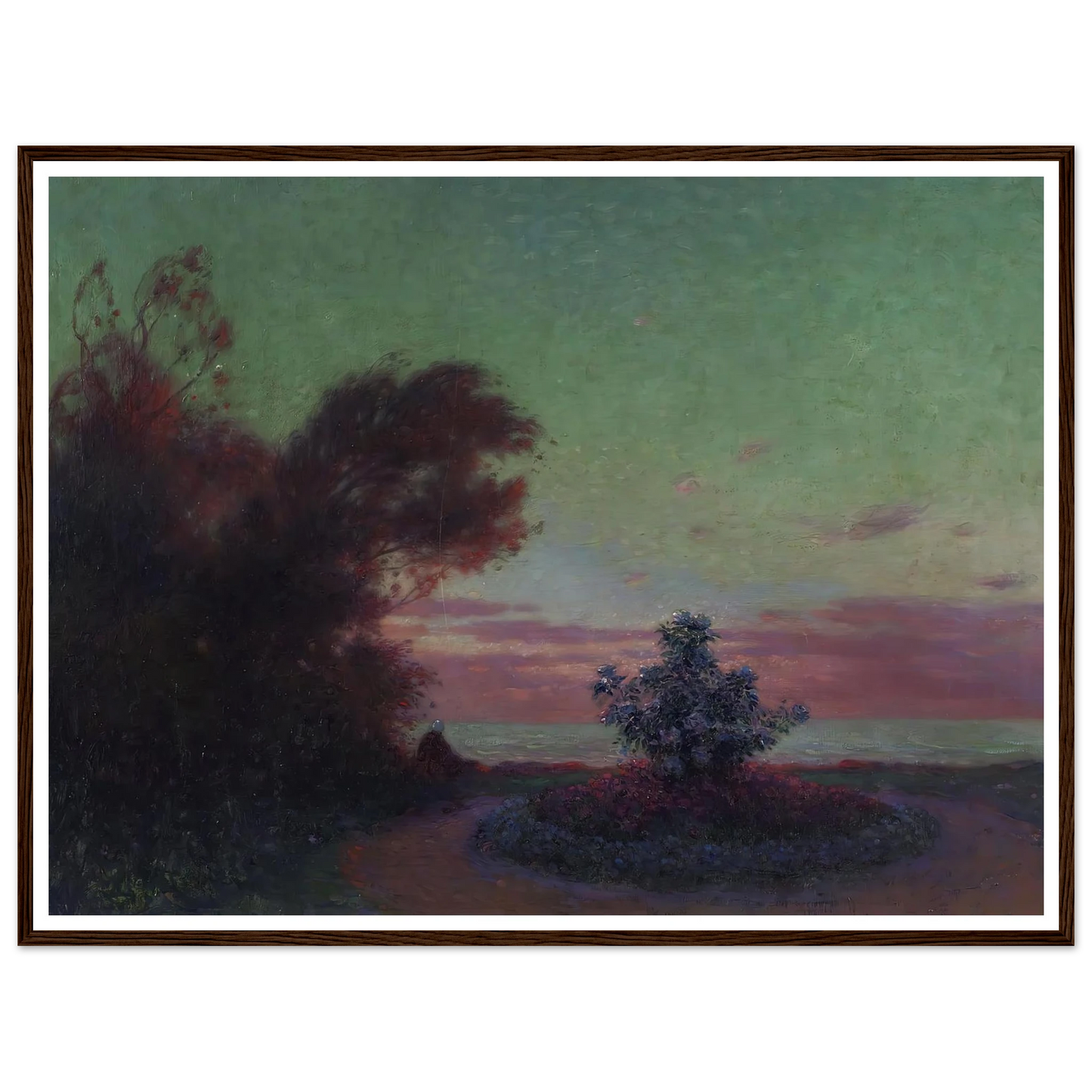 The Seashore at Twilight Art Print | Ferdinand du Puigaudeau - Framed Poster - 30x40 cm / 12x16″ - Black frame