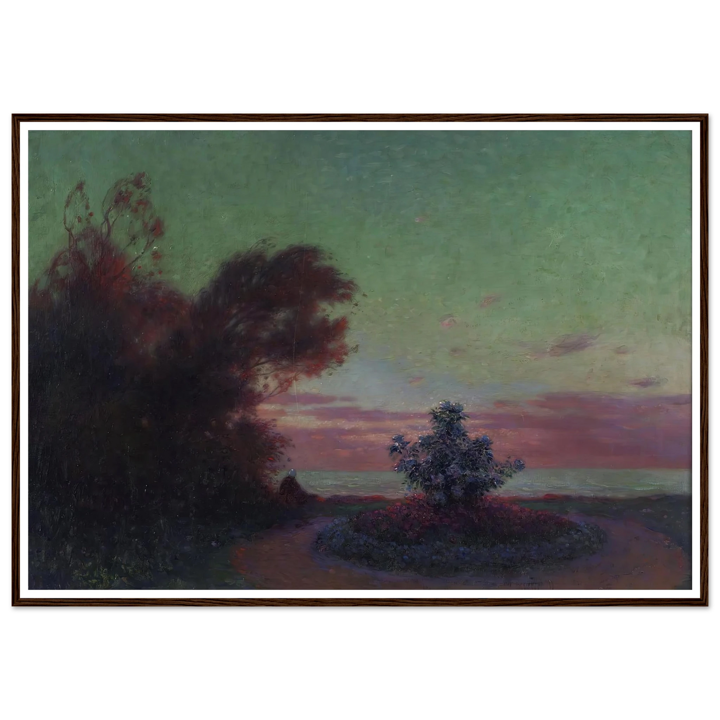 The Seashore at Twilight Art Print | Ferdinand du Puigaudeau - Framed Poster - 30x40 cm / 12x16″ - Black frame