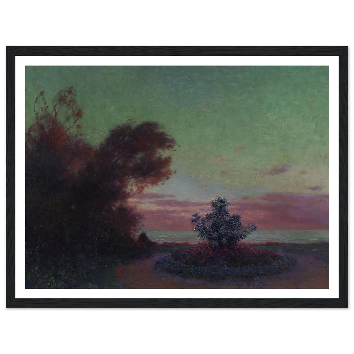 The Seashore at Twilight Art Print | Ferdinand du Puigaudeau - Framed Poster - 30x40 cm / 12x16″ - Black frame
