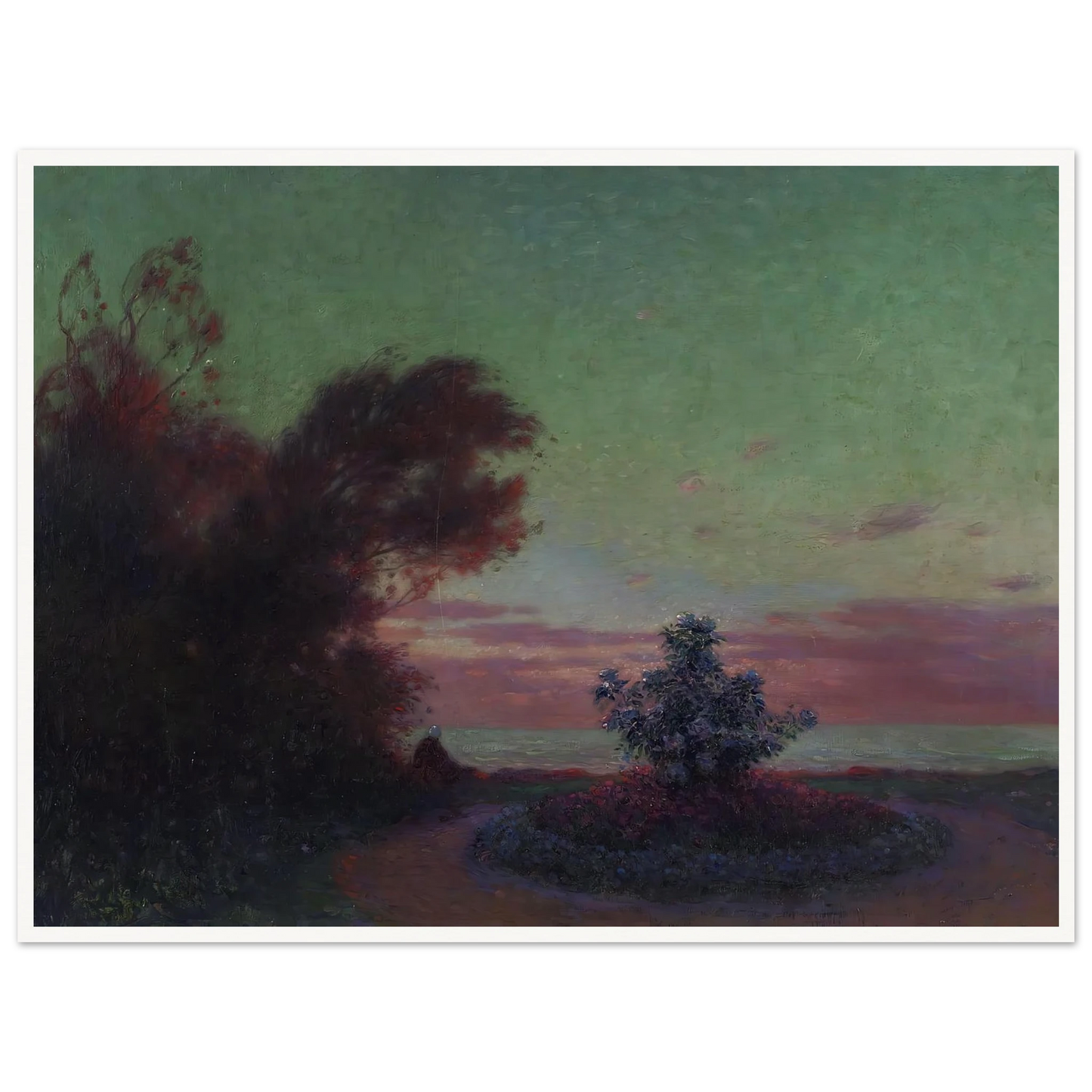 The Seashore at Twilight Art Print | Ferdinand du Puigaudeau - Framed Poster - 30x40 cm / 12x16″ - Black frame