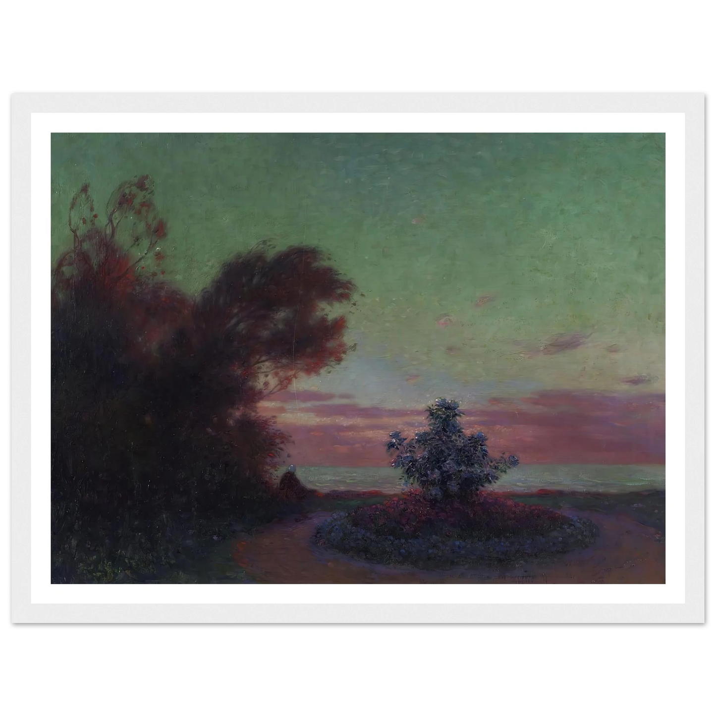 The Seashore at Twilight Art Print | Ferdinand du Puigaudeau - Framed Poster - 30x40 cm / 12x16″ - Black frame