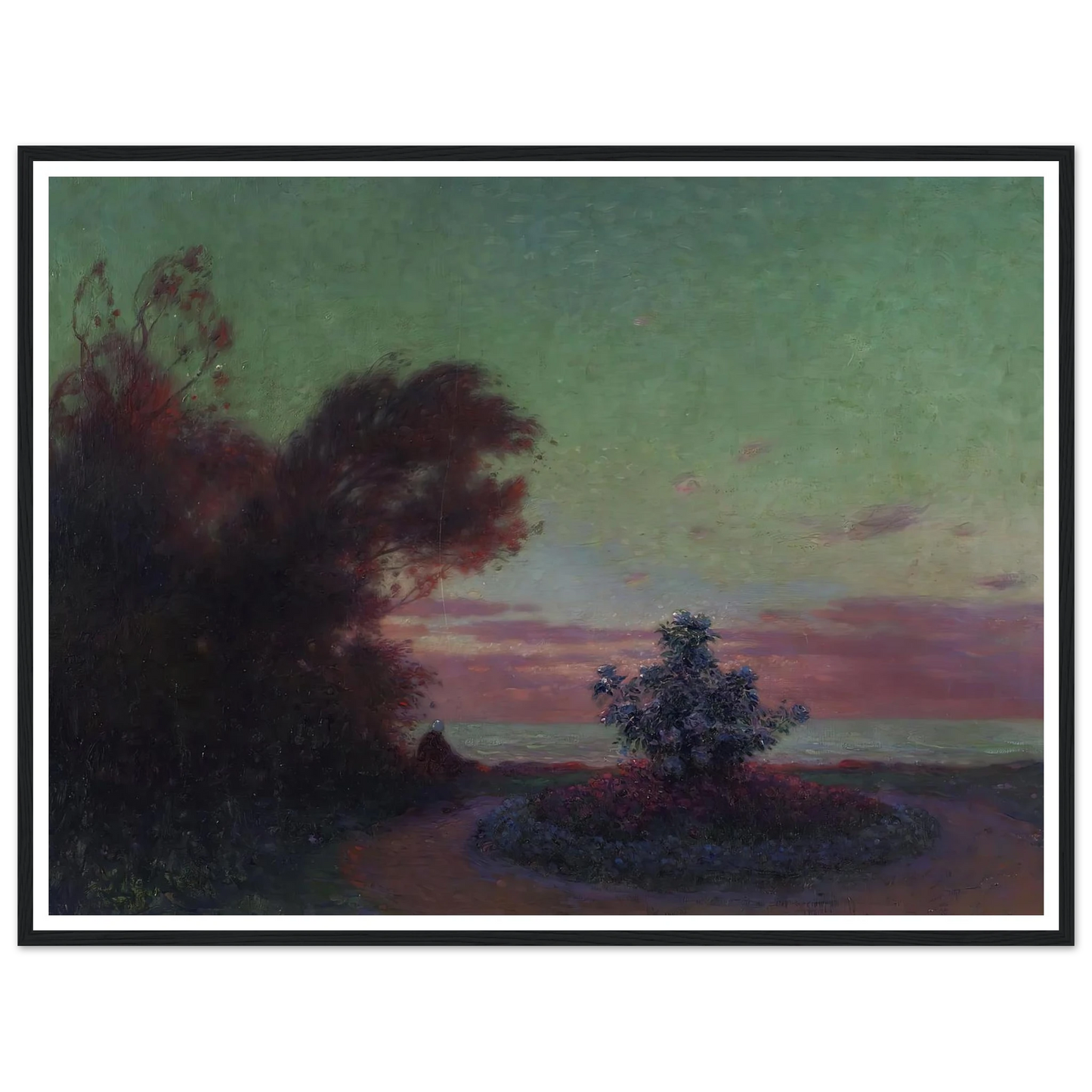 The Seashore at Twilight Art Print | Ferdinand du Puigaudeau - Framed Poster - 30x40 cm / 12x16″ - Black frame