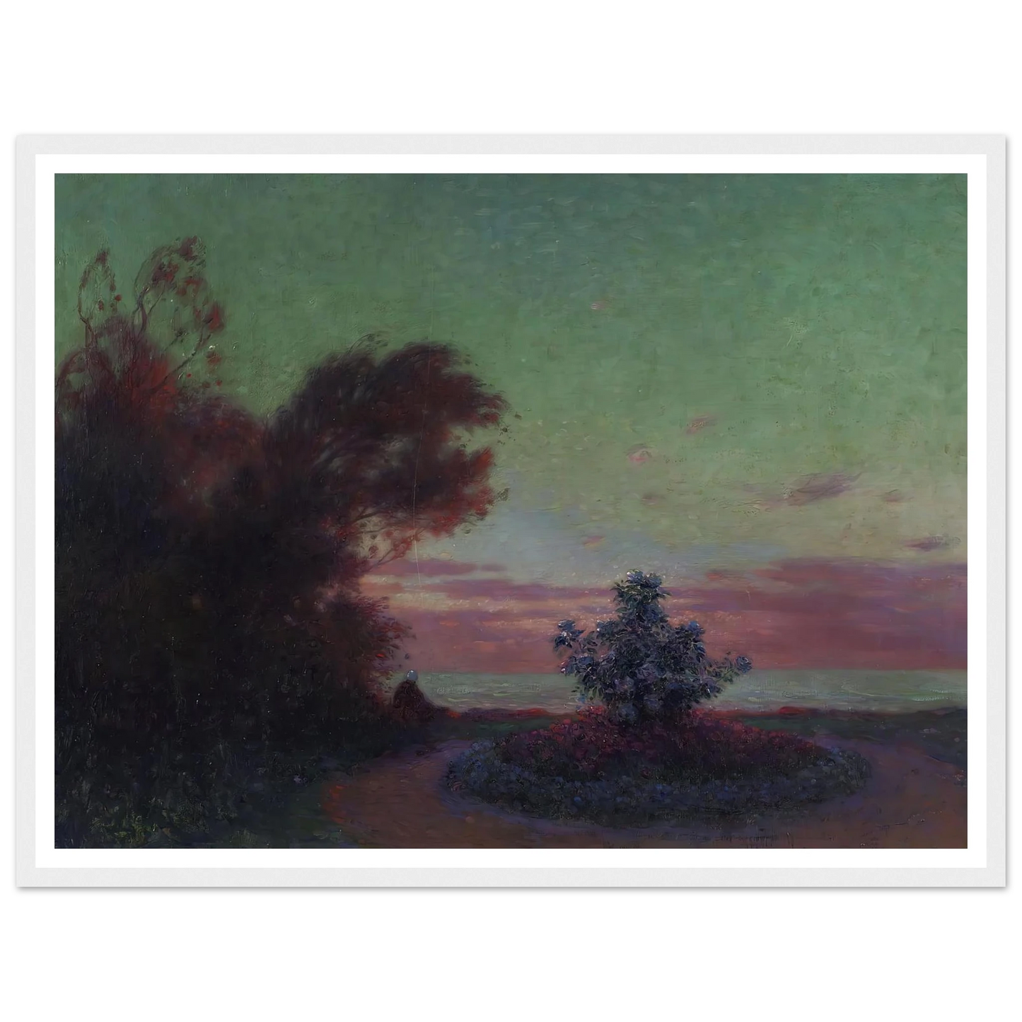 The Seashore at Twilight Art Print | Ferdinand du Puigaudeau - Framed Poster - 30x40 cm / 12x16″ - Black frame
