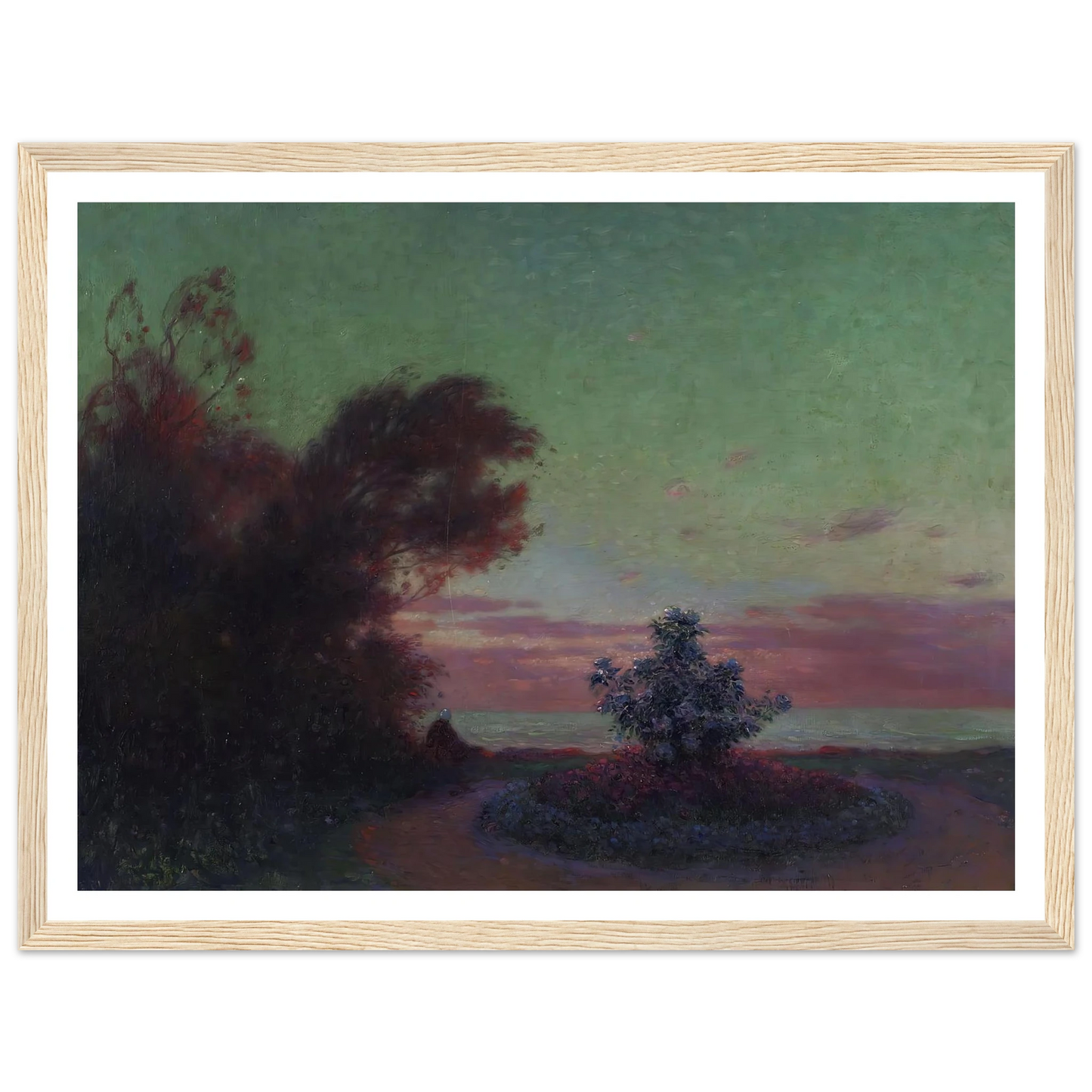 The Seashore at Twilight Art Print | Ferdinand du Puigaudeau - Framed Poster - 30x40 cm / 12x16″ - Black frame