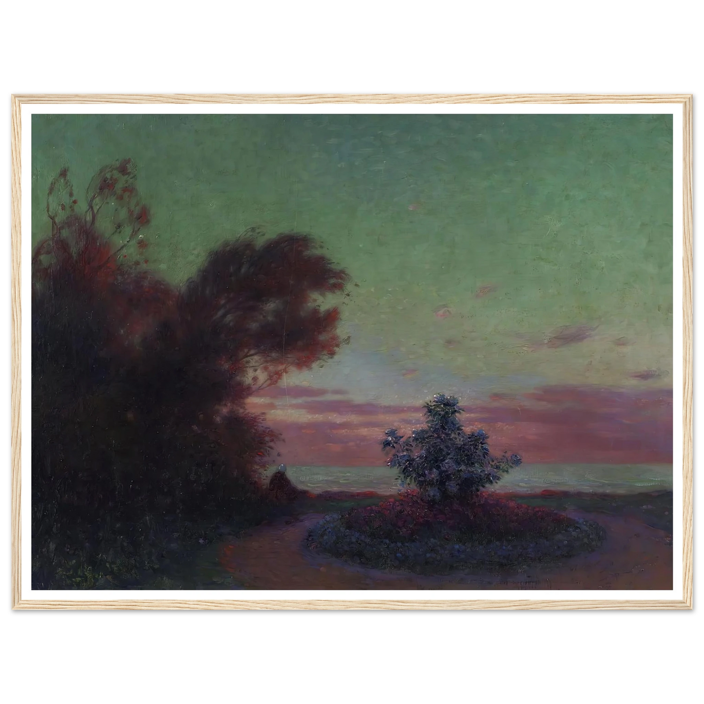 The Seashore at Twilight Art Print | Ferdinand du Puigaudeau - Framed Poster - 30x40 cm / 12x16″ - Black frame