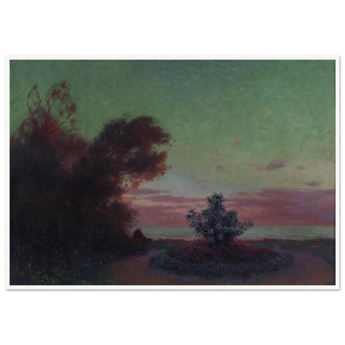 The Seashore at Twilight Art Print | Ferdinand du Puigaudeau - Framed Poster - 30x40 cm / 12x16″ - Black frame