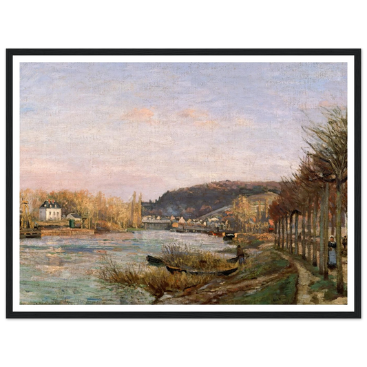 The Seine at Bougival (1870) Art Print | Camille Pissarro - Framed Poster - 30x40 cm / 12x16″ - Black frame