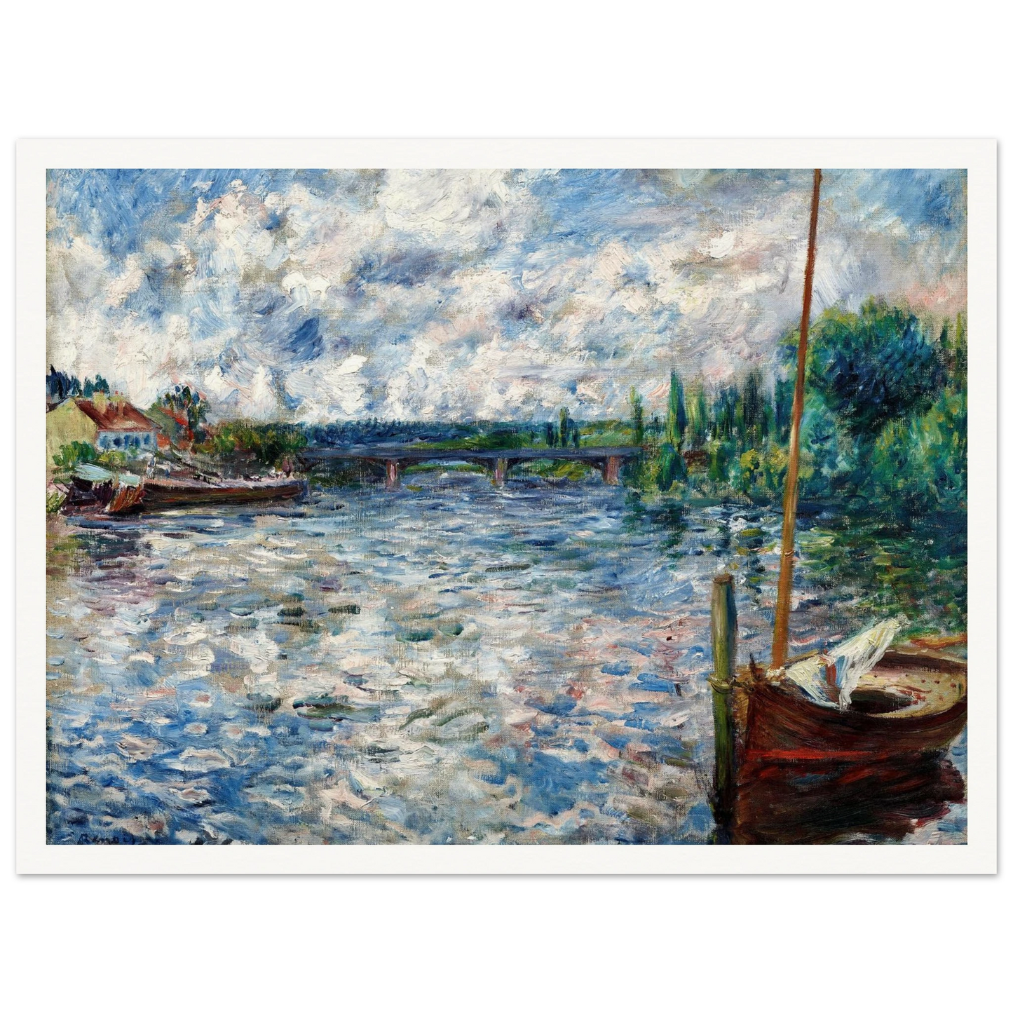 The Seine at Chatou (1874) Art Print | Pierre Auguste Renoir - Framed Poster - 30x40 cm / 12x16″ - Black frame