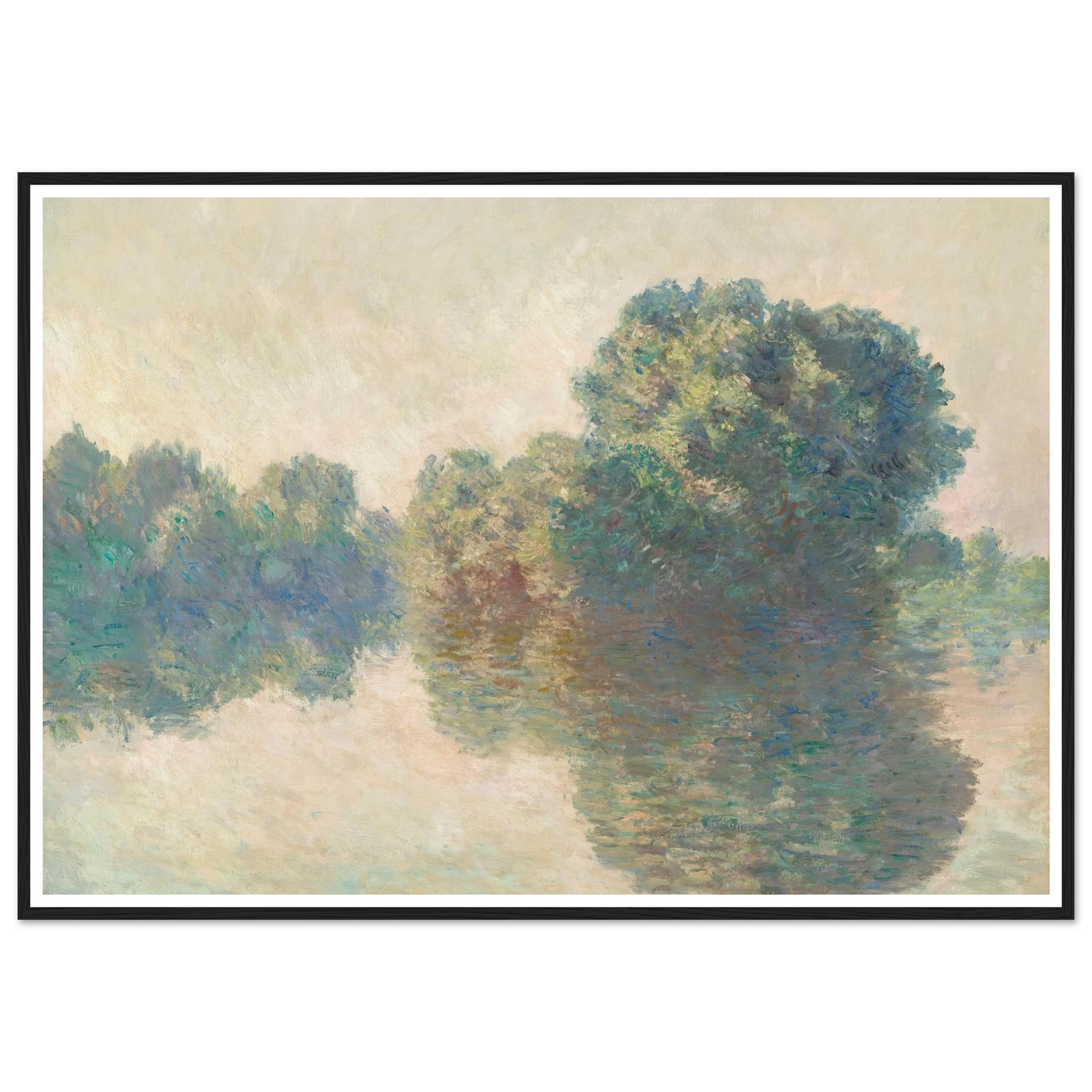 The Seine at Giverny (1897) Art Print | Claude Monet - Framed Poster - 30x40 cm / 12x16″ - Black frame