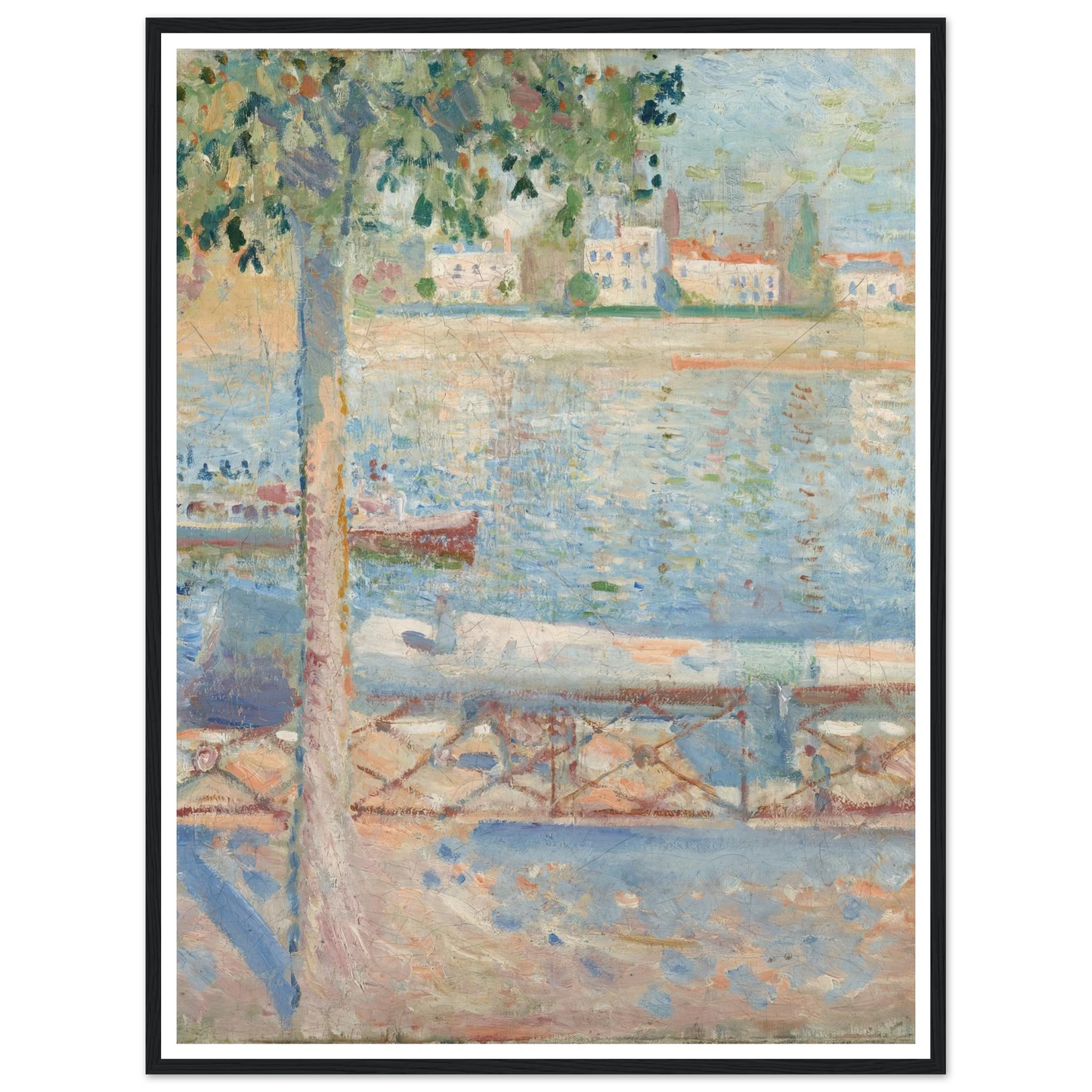 The Seine At Saint-Cloud (1890) Art Print | Edvard Munch - Framed Poster - 30x40 cm / 12x16″ - Black frame