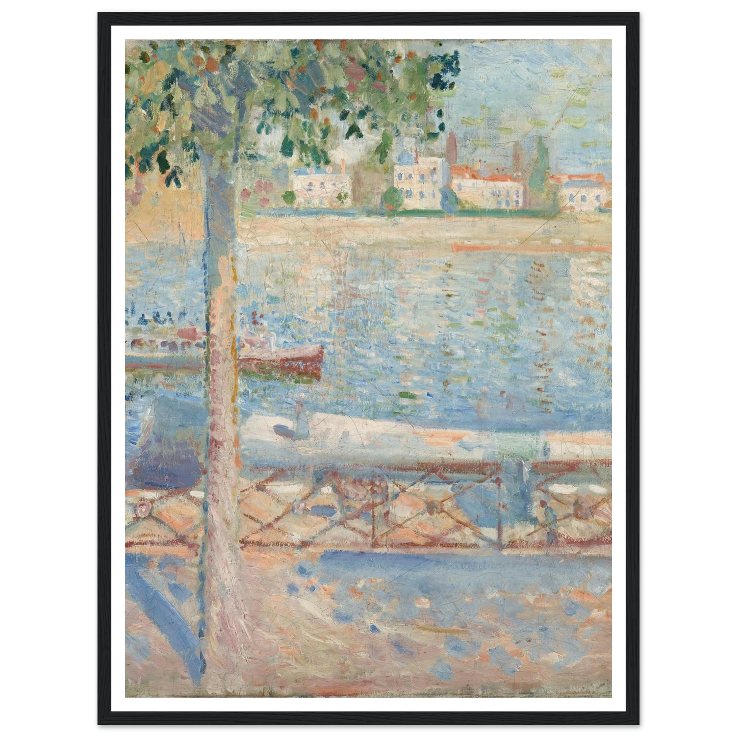 The Seine At Saint-Cloud (1890) Art Print | Edvard Munch - Framed Poster - 30x40 cm / 12x16″ - Black frame