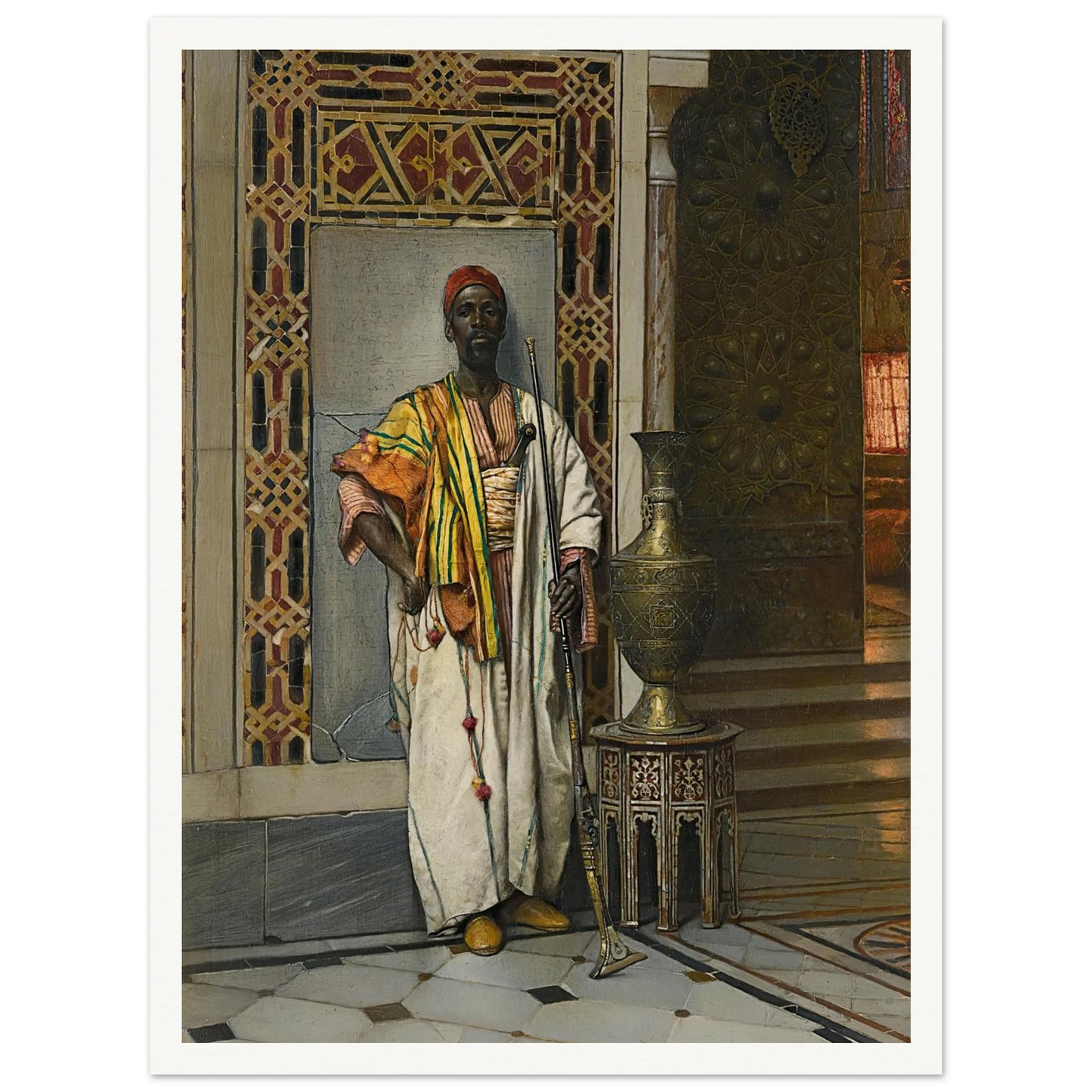 The Sentinel (1885) Art Print | Ludwig Deutsch - Framed Poster - 30x40 cm / 12x16″ - Black frame