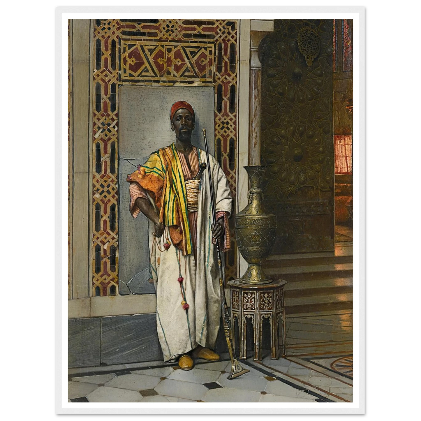 The Sentinel (1885) Art Print | Ludwig Deutsch - Framed Poster - 30x40 cm / 12x16″ - Black frame