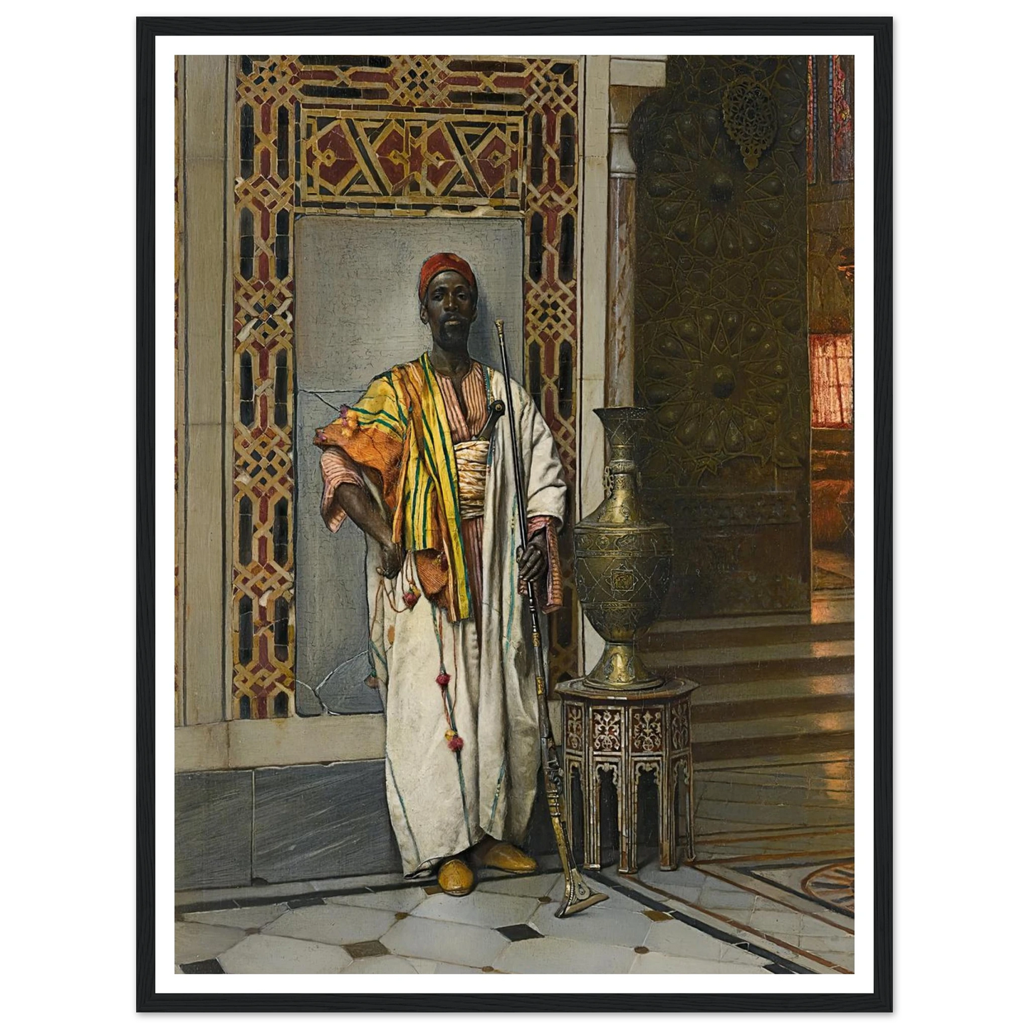 The Sentinel (1885) Art Print | Ludwig Deutsch - Framed Poster - 30x40 cm / 12x16″ - Black frame