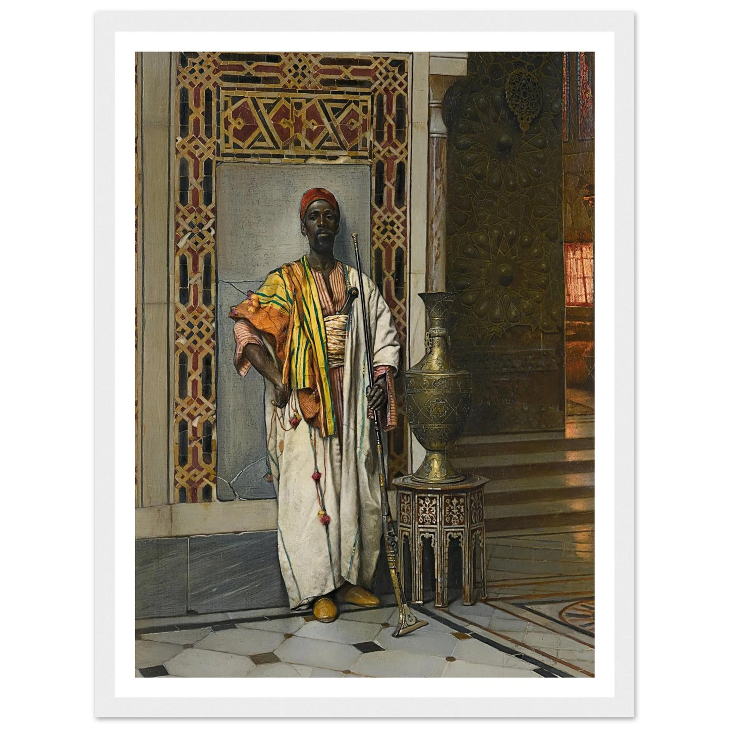 The Sentinel (1885) Art Print | Ludwig Deutsch - Framed Poster - 30x40 cm / 12x16″ - Black frame