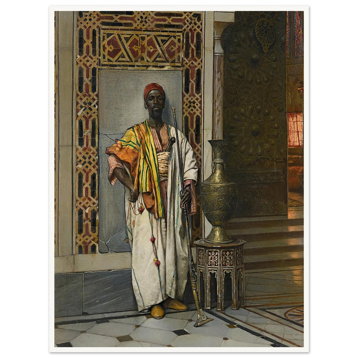 The Sentinel (1885) Art Print | Ludwig Deutsch - Framed Poster - 30x40 cm / 12x16″ - Black frame
